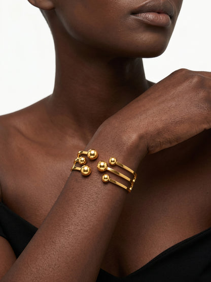 Chrome Rush Gold Plated Cuff Bracelet