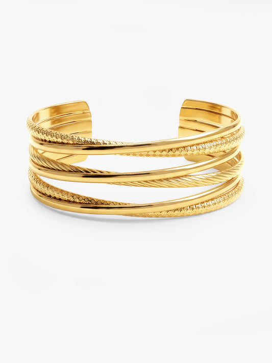 Layer Panic Gold Plated Cuff Bracelet