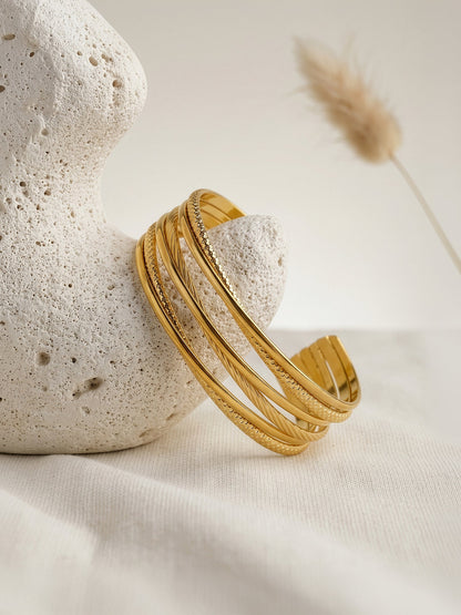 Layer Panic Gold Plated Cuff Bracelet