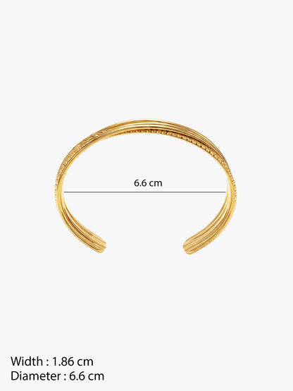 OnnMe by GIVA Layer Panic Gold Plated Cuff Bracelet