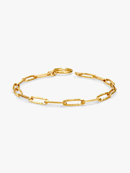Paperclip Loop Gold Plated Bracelet