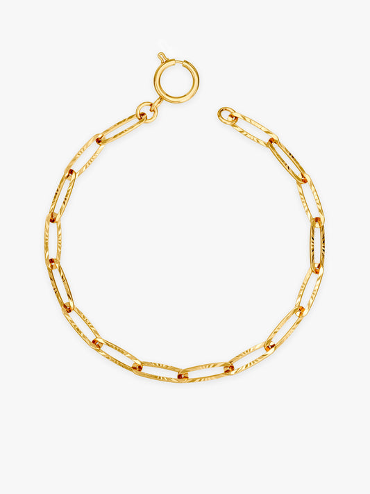 Paperclip Loop Gold Plated Bracelet