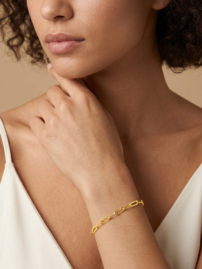 Paperclip Loop Gold Plated Bracelet
