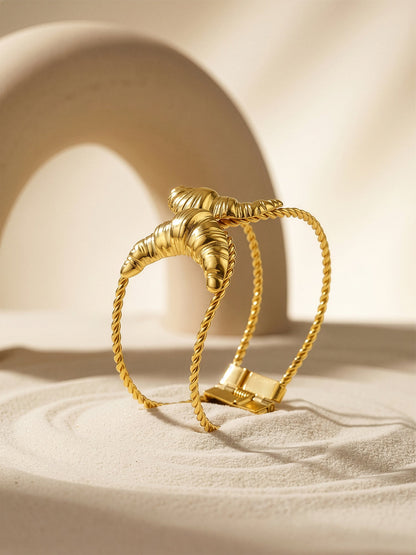 Shell Voltage Gold Plated Cuff Bracelet