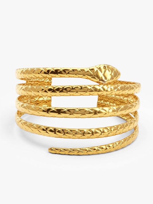Viper Loop Gold Plated Cuff Bracelet
