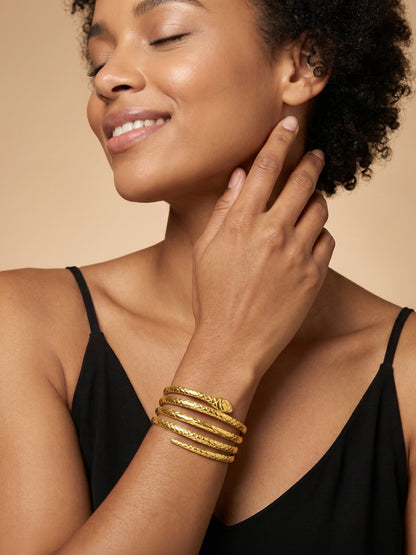 Viper Loop Gold Plated Cuff Bracelet