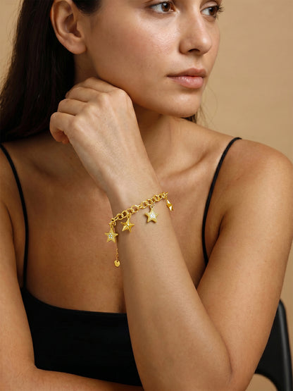 Star Drip Gold Plated Bracelet