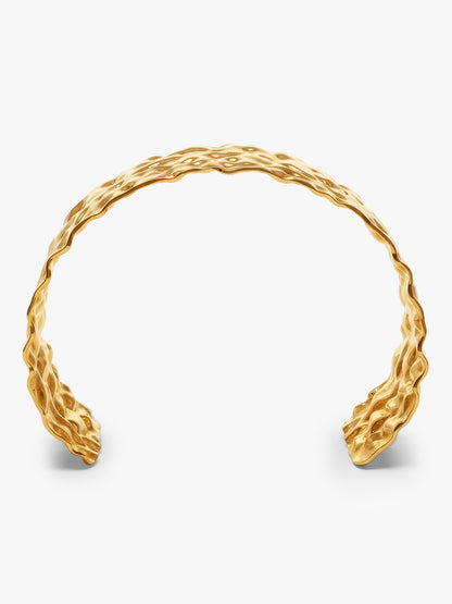 Hammered Mood Gold Plated Cuff Bracelet