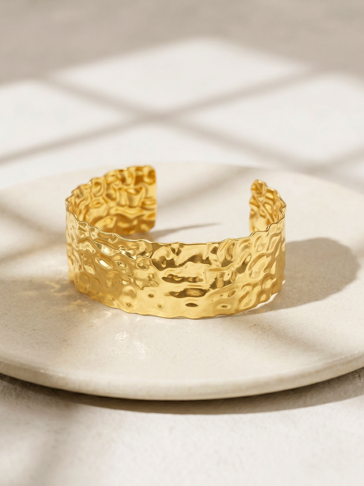 IXIA by GIVA Hammered Mood Gold Plated Cuff Bracelet