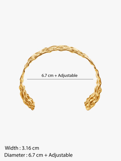 Hammered Mood Gold Plated Cuff Bracelet
