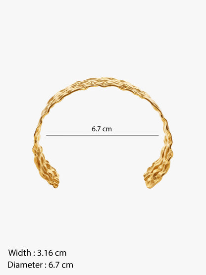 OnnMe by GIVA Hammered Mood Gold Plated Cuff Bracelet