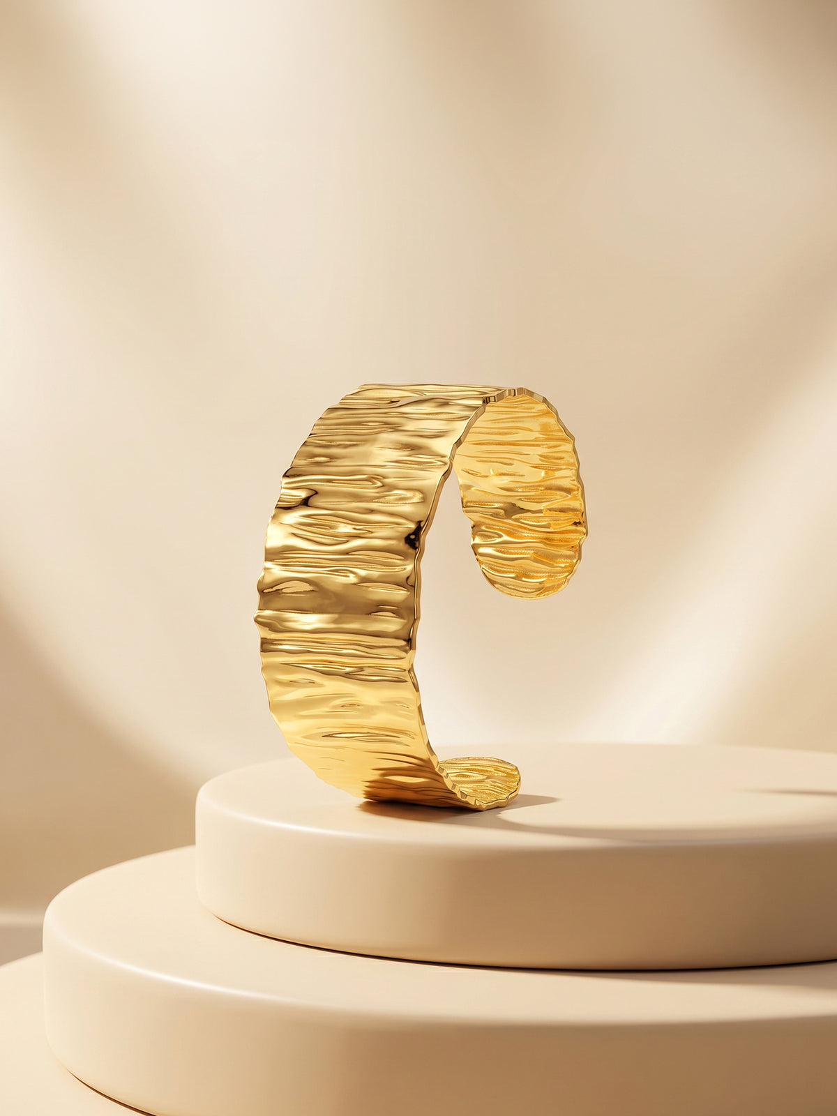 IXIA by GIVA Crinkle Mood Gold Plated Cuff Bracelet