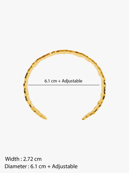 Crinkle Mood Gold Plated Cuff Bracelet