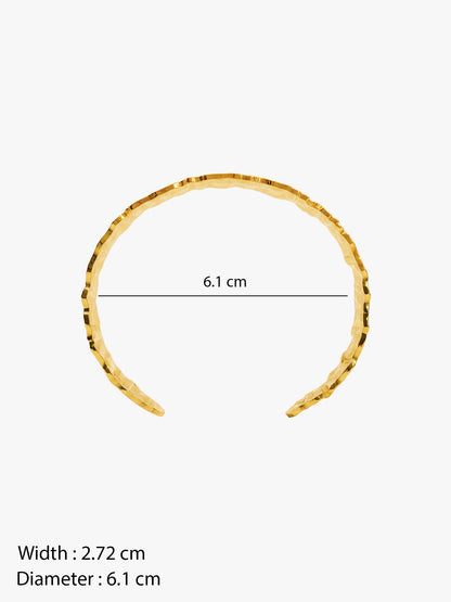 OnnMe by GIVA Crinkle Mood Gold Plated Cuff Bracelet