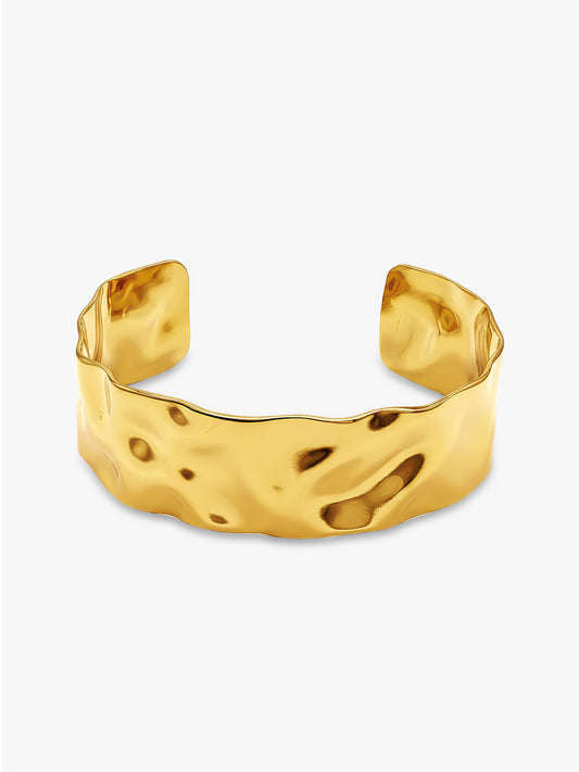 Sharp Energy Gold Plated Cuff Bracelet