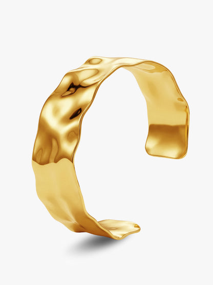 Sharp Energy Gold Plated Cuff Bracelet