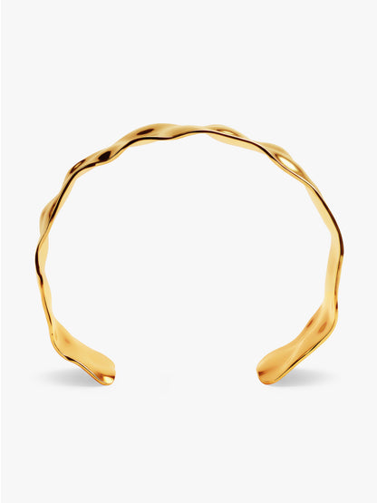 Sharp Energy Gold Plated Cuff Bracelet