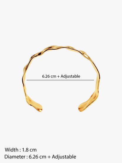 Sharp Energy Gold Plated Cuff Bracelet