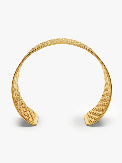 Grid Game Gold Plated Cuff Bracelet