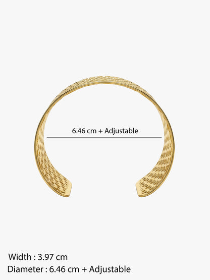 Grid Game Gold Plated Cuff Bracelet