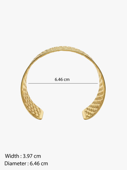 OnnMe by GIVA Grid Game Gold Plated Cuff Bracelet