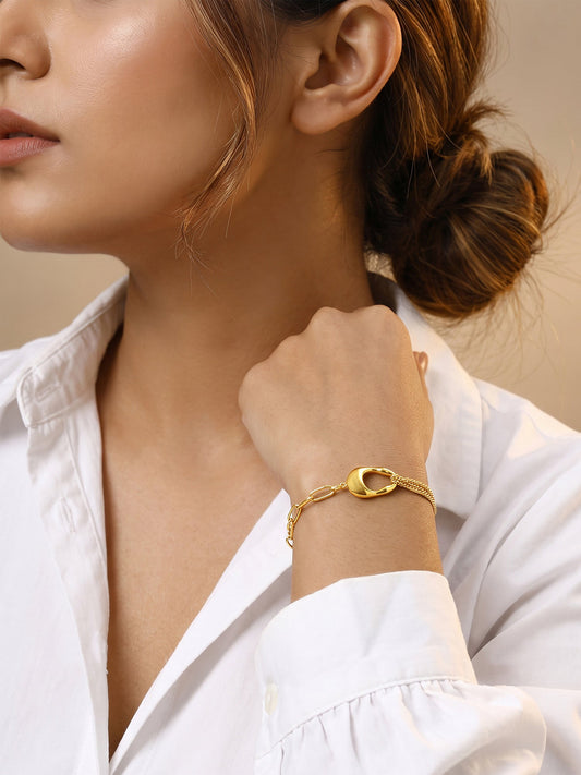 OnnMe by GIVA Split Energy Gold Plated Bracelet