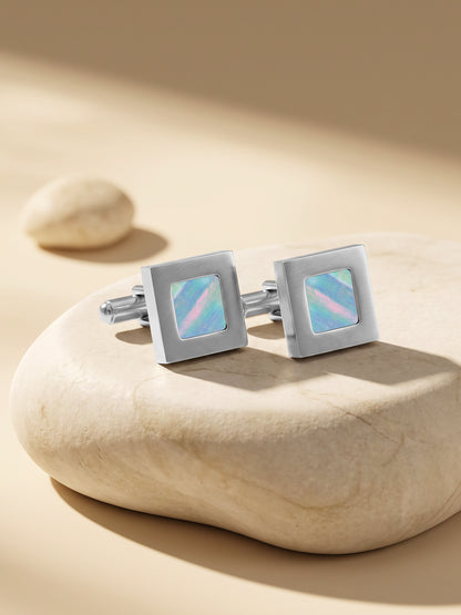 OnnMe by GIVA Squared Up Rhodium Plated Cufflinks For Men