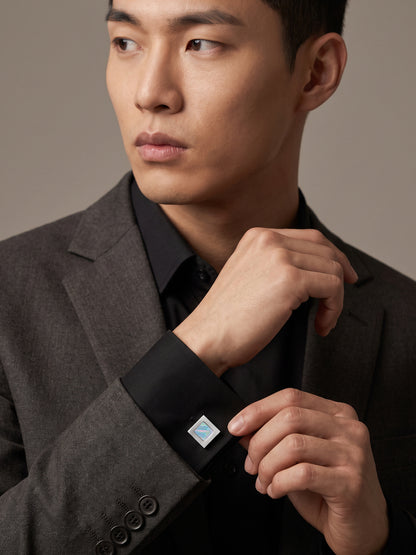 OnnMe by GIVA Squared Up Rhodium Plated Cufflinks For Men