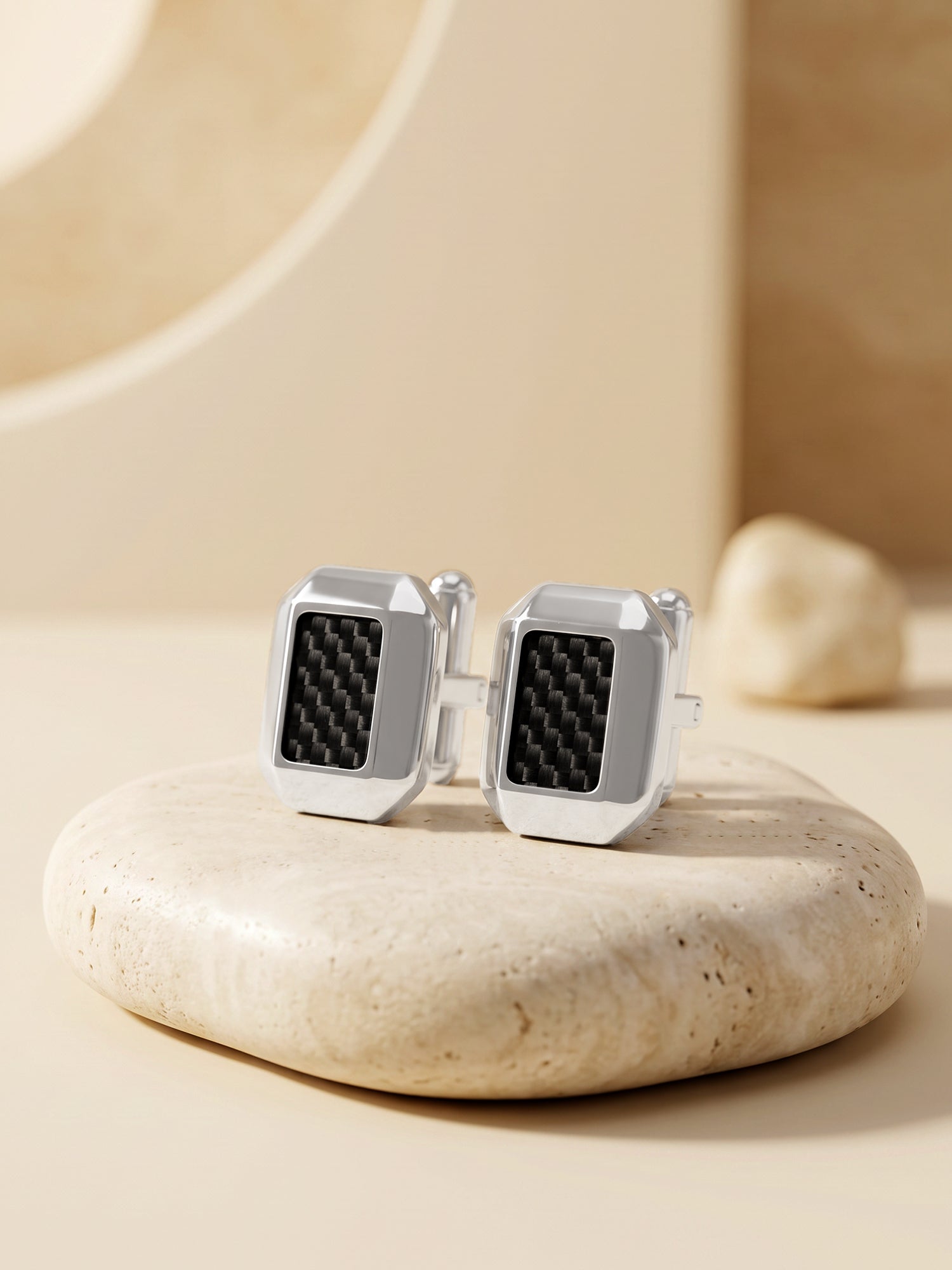 OnnMe by GIVA Film Noir Rhodium Plated Cufflinks For Men