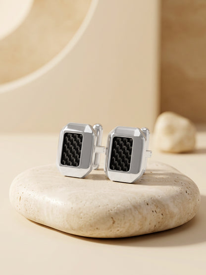 OnnMe by GIVA Film Noir Rhodium Plated Cufflinks For Men