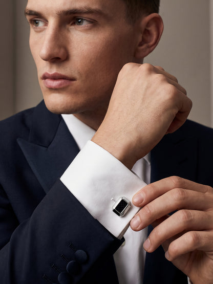 OnnMe by GIVA Film Noir Rhodium Plated Cufflinks For Men