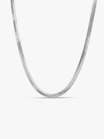 Steel Drift Rhodium Plated Chain Necklace
