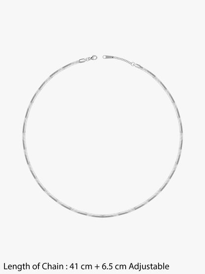 Steel Drift Rhodium Plated Chain Necklace