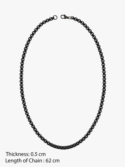 IXIA by GIVA Straight Cold Black Rhodium Chain For Men