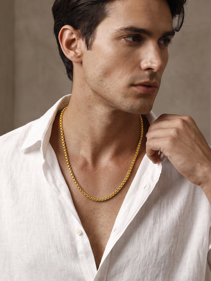 OnnMe by GIVA Forged Strength Golden Box Chain For Men