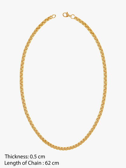 OnnMe by GIVA Forged Strength Golden Box Chain For Men