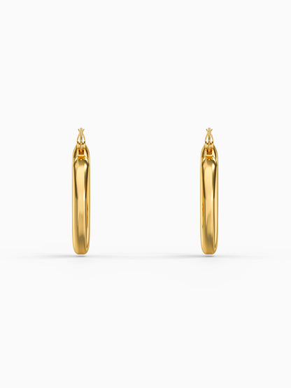 Sleek Curve Gold Plated Hoop Earrings