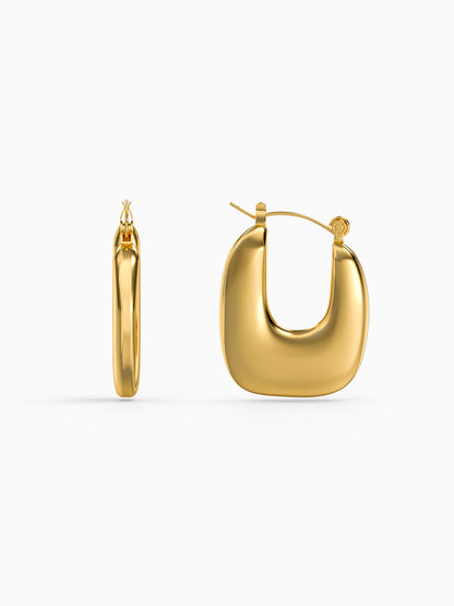 Sleek Curve Gold Plated Hoop Earrings