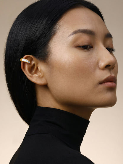 Minimal Arc Gold Plated Cuff Earrings