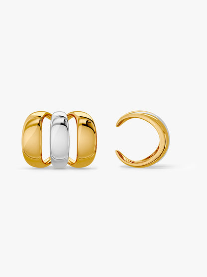 Curve Dual Tone Ear Earrings