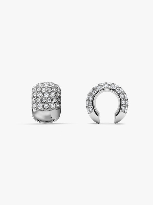 Grip Me Crystal Rhodium Plated Ear Cuffs