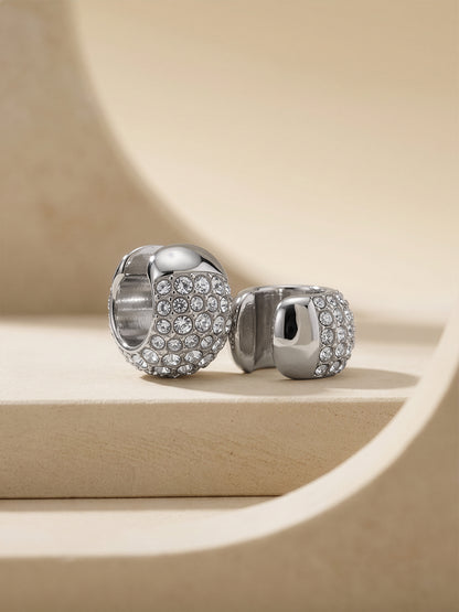 Grip Me Crystal Rhodium Plated Ear Cuffs