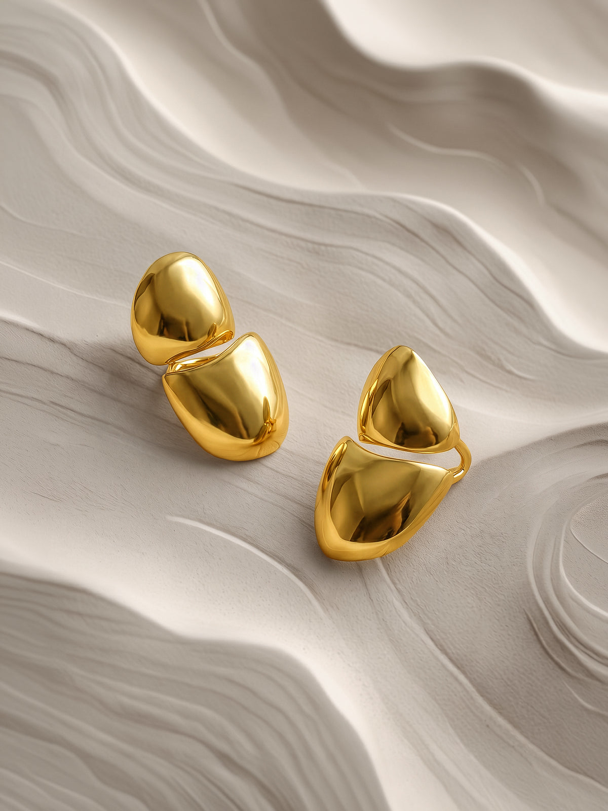 IXIA by GIVA Bold Fold Dome Gold Plated Cuff Earrings