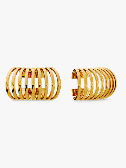 Multi Coil Wrap Gold Plated Ear Cuffs