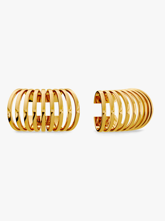 Multi Coil Wrap Gold Plated Ear Cuffs