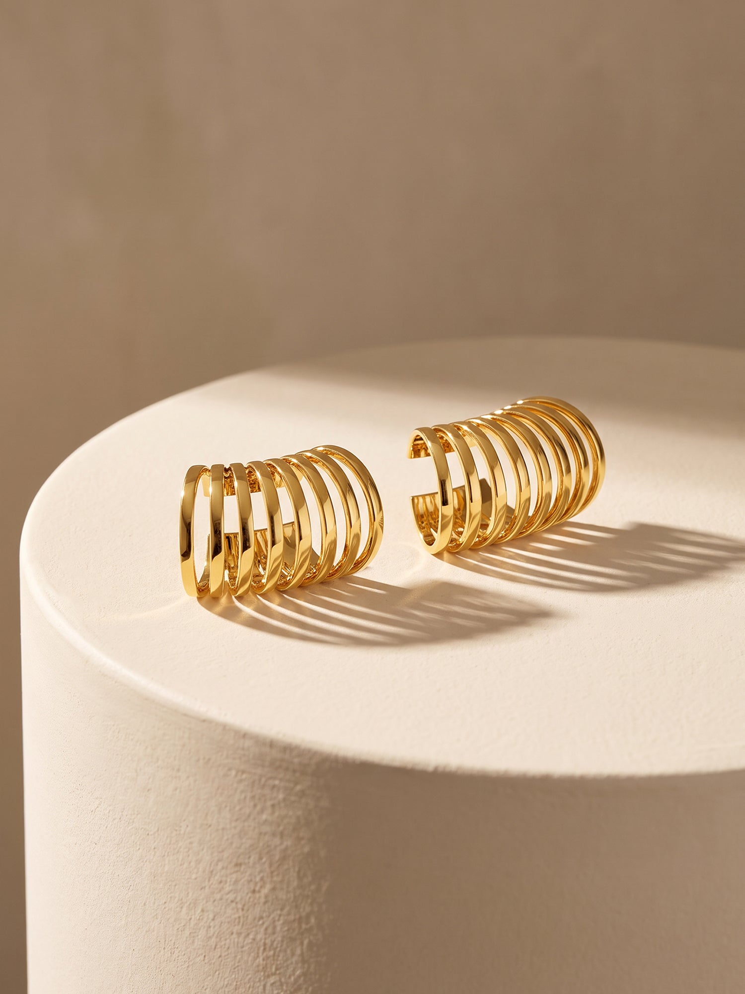 IXIA by GIVA Multi Coil Wrap Gold Plated Ear Cuffs