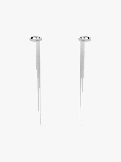 Drip Hook Rhodium Plated Ear Cuff