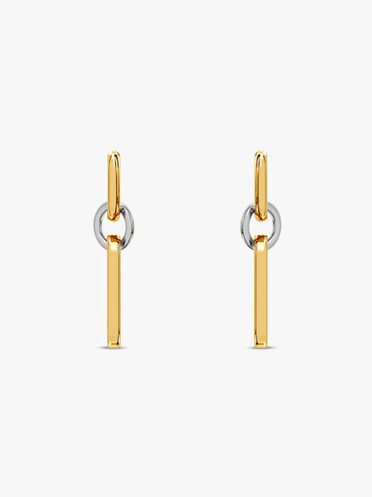 Link Drop Dual Tone Earrings