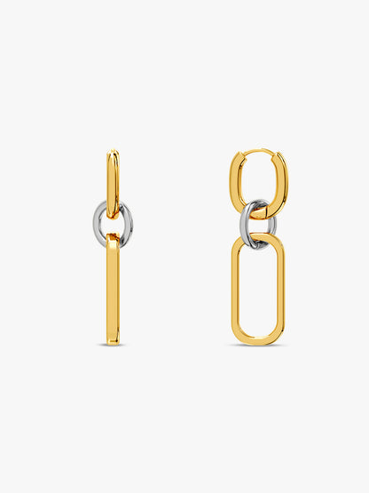 Link Drop Dual Tone Earrings