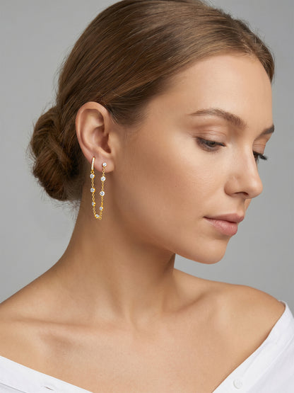 Chain Sway Gold Plated Earrings